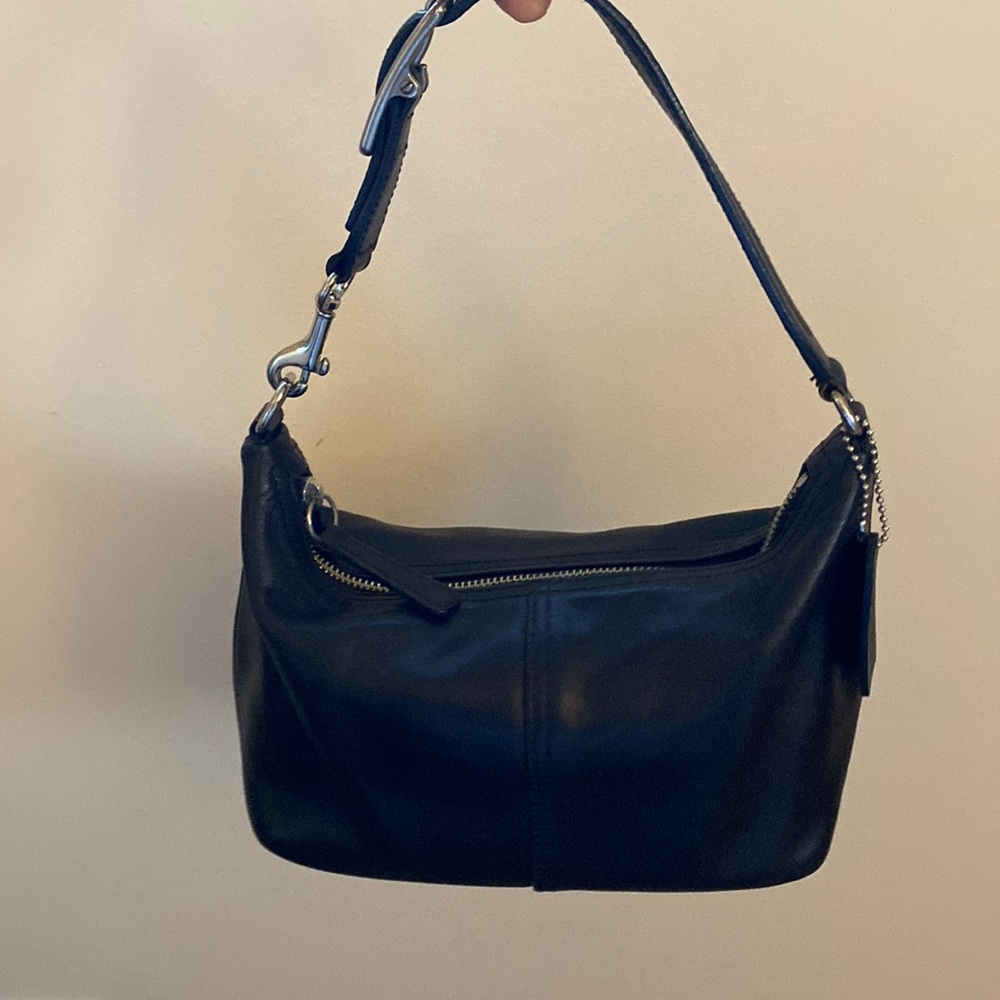 Coach Vintage Black Leather Small Shoulder Bag